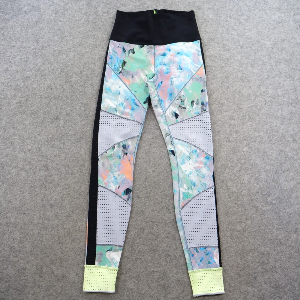 Lululemon Leggings Womens Green Blue Water Paddle Abstract Brush Stroke Print